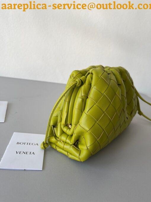 Replica Bottega Veneta Mini Pouch with Strap in Kiwi Intrecciato Lambskin 7