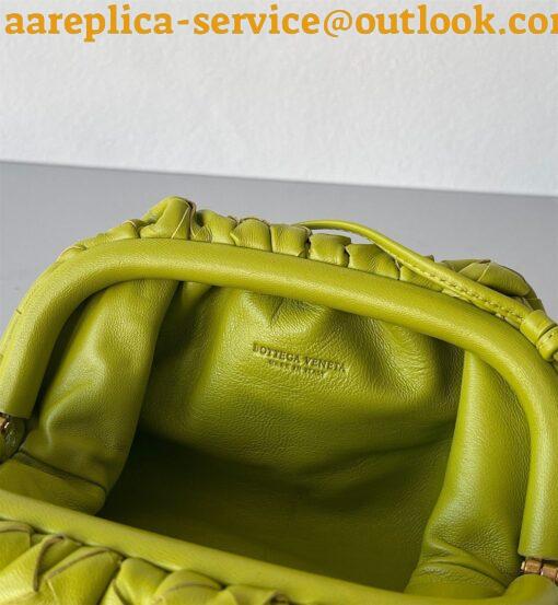 Replica Bottega Veneta Mini Pouch with Strap in Kiwi Intrecciato Lambskin 8