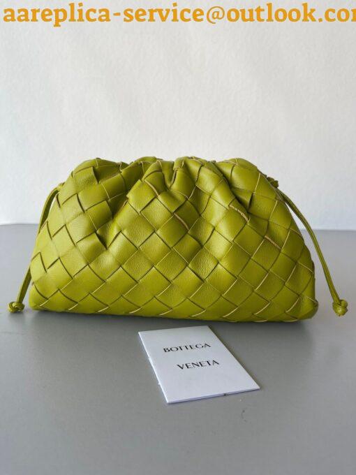 Replica Bottega Veneta Mini Pouch with Strap in Kiwi Intrecciato Lambskin 9