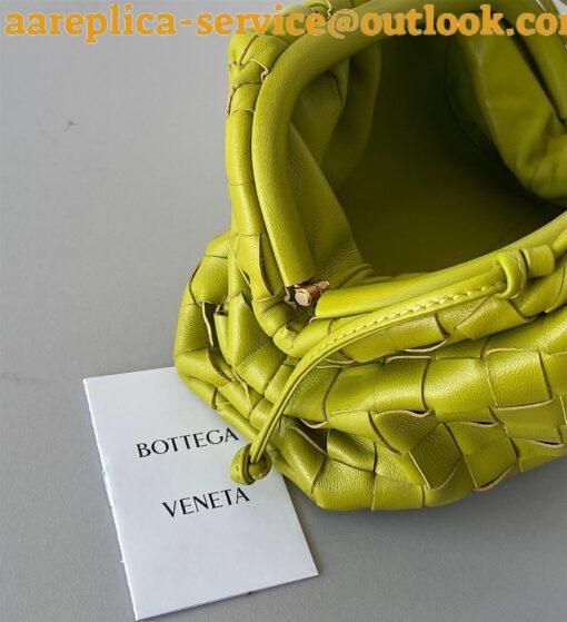 Replica Bottega Veneta Mini Pouch with Strap in Kiwi Intrecciato Lambskin 11