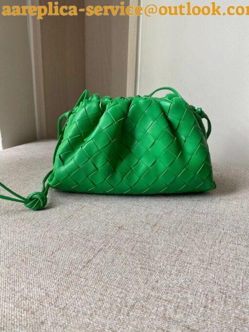 Replica Bottega Veneta Mini Pouch with Strap in Parakeet Intrecciato Lambskin 11