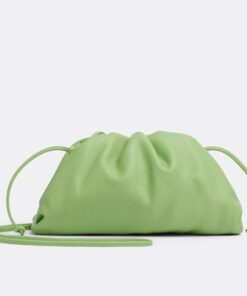 Replica Bottega Veneta Mini Pouch with Strap in Pistachio Calfskin 2