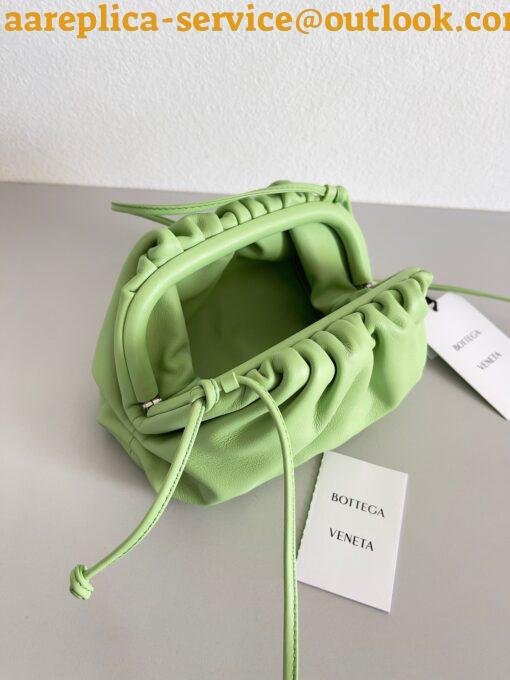 Replica Bottega Veneta Mini Pouch with Strap in Pistachio Calfskin 3