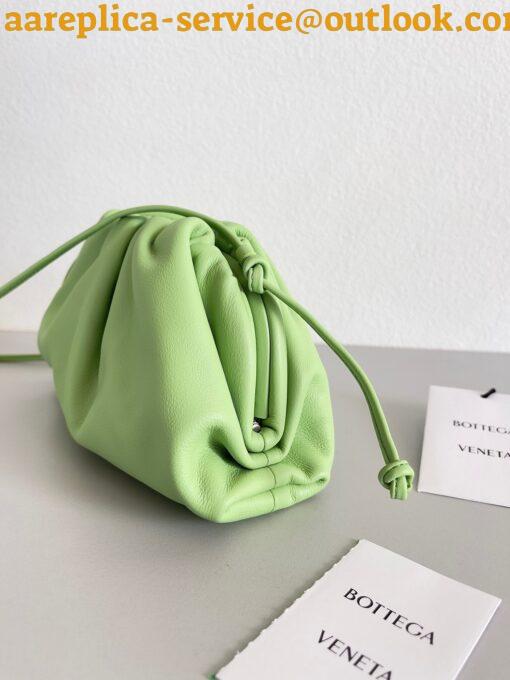 Replica Bottega Veneta Mini Pouch with Strap in Pistachio Calfskin 6