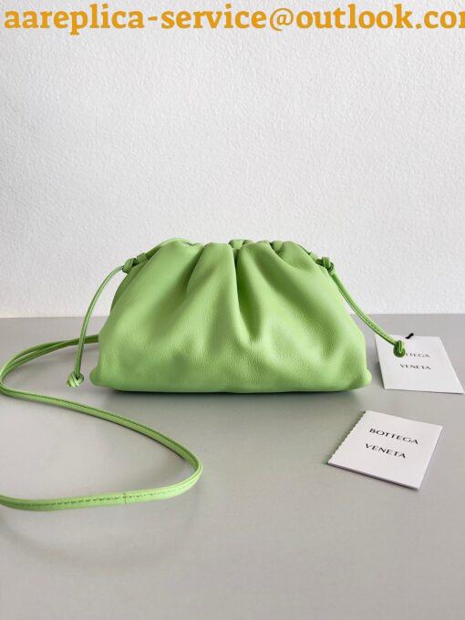 Replica Bottega Veneta Mini Pouch with Strap in Pistachio Calfskin 9