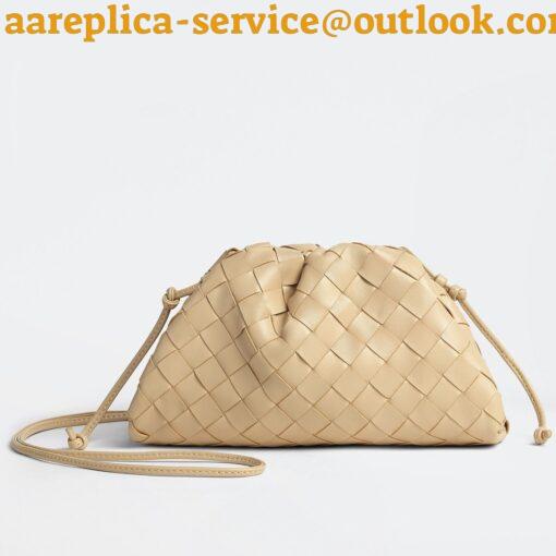 Replica Bottega Veneta Mini Pouch with Strap in Porridge Intrecciato Lambskin