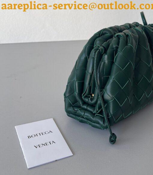 Replica Bottega Veneta Mini Pouch with Strap in Raintree Intrecciato Lambskin 2