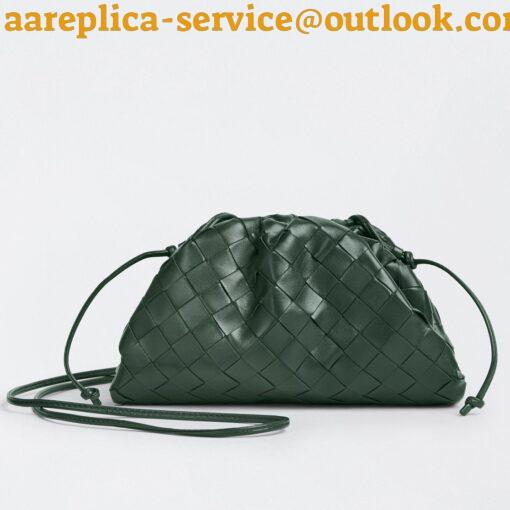 Replica Bottega Veneta Mini Pouch with Strap in Raintree Intrecciato Lambskin