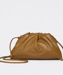 Replica Bottega Veneta Mini Pouch with Strap in Teak Calfskin