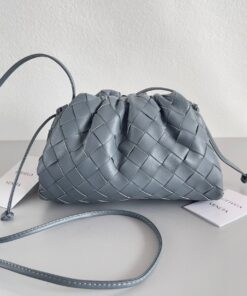 Replica Bottega Veneta Mini Pouch with Strap in Thunder Intrecciato Lambskin