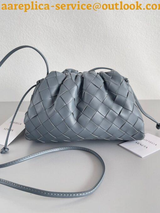 Replica Bottega Veneta Mini Pouch with Strap in Thunder Intrecciato Lambskin