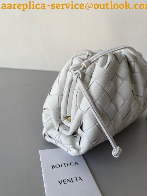 Replica Bottega Veneta Mini Pouch with Strap in White Intrecciato Lambskin 3