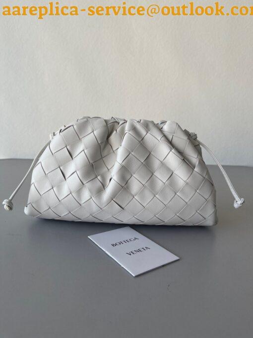 Replica Bottega Veneta Mini Pouch with Strap in White Intrecciato Lambskin 6