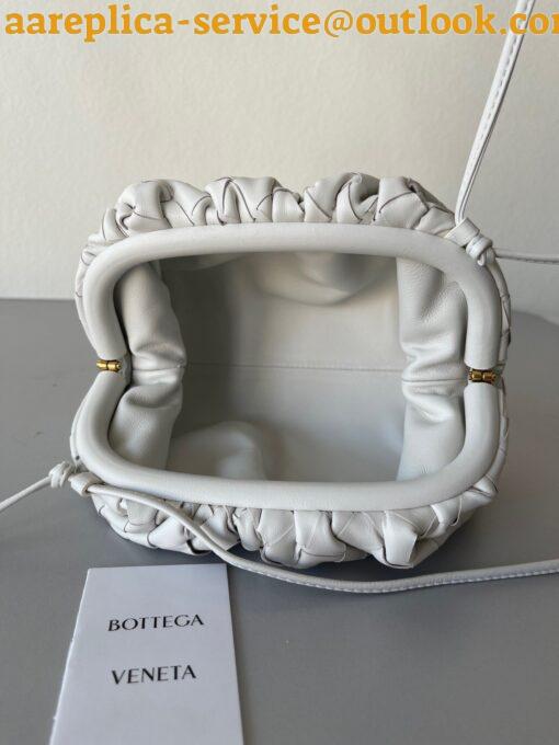 Replica Bottega Veneta Mini Pouch with Strap in White Intrecciato Lambskin 8