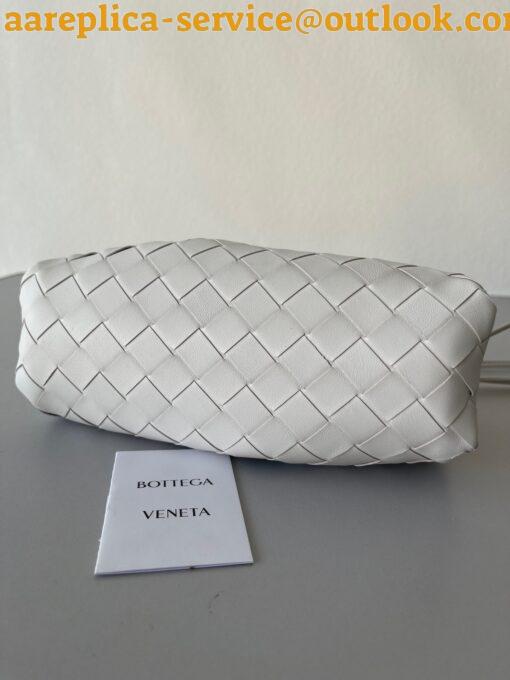 Replica Bottega Veneta Mini Pouch with Strap in White Intrecciato Lambskin 11