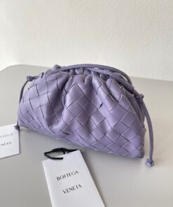 Replica Bottega Veneta Mini Pouch with Strap in Wisteria Intrecciato Lambskin