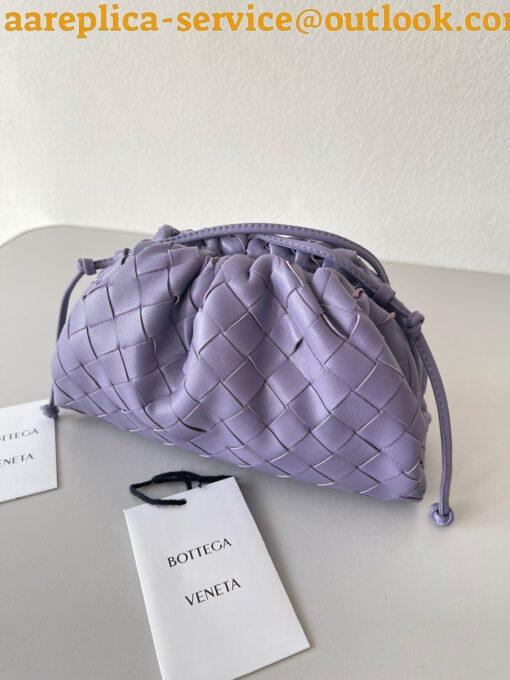 Replica Bottega Veneta Mini Pouch with Strap in Wisteria Intrecciato Lambskin