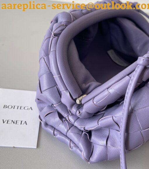 Replica Bottega Veneta Mini Pouch with Strap in Wisteria Intrecciato Lambskin 3