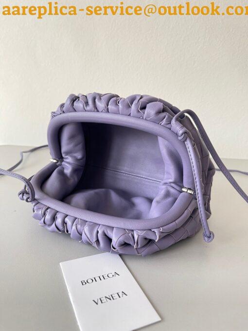 Replica Bottega Veneta Mini Pouch with Strap in Wisteria Intrecciato Lambskin 4