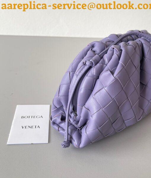 Replica Bottega Veneta Mini Pouch with Strap in Wisteria Intrecciato Lambskin 5