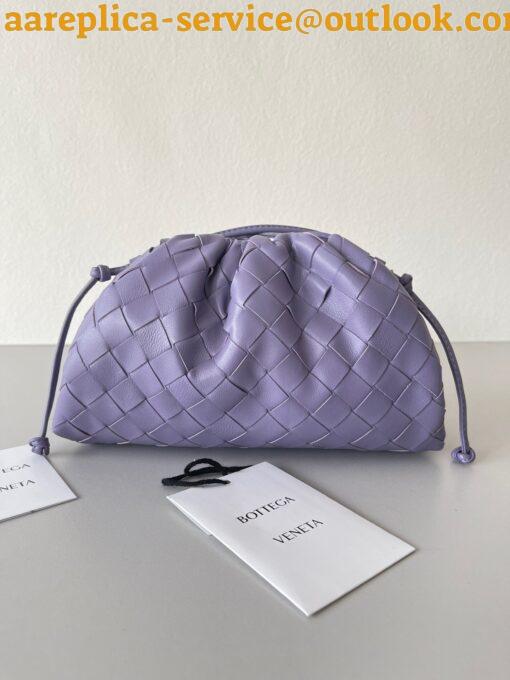 Replica Bottega Veneta Mini Pouch with Strap in Wisteria Intrecciato Lambskin 8