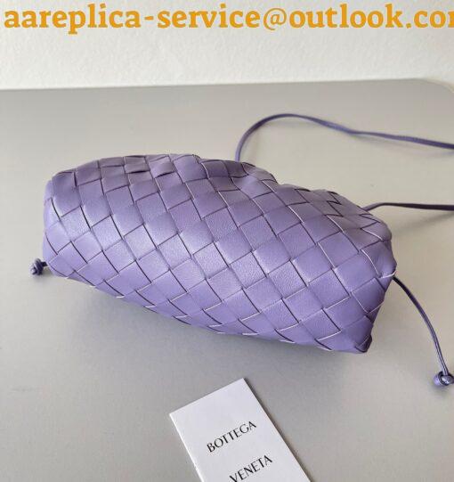 Replica Bottega Veneta Mini Pouch with Strap in Wisteria Intrecciato Lambskin 9