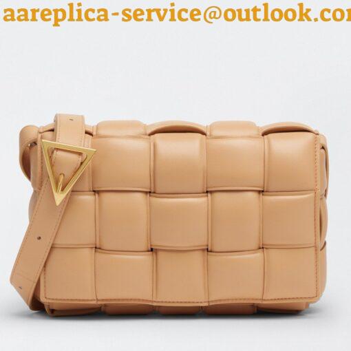 Replica Bottega Veneta Padded Cassette Bag In Almond Intrecciato Lambskin