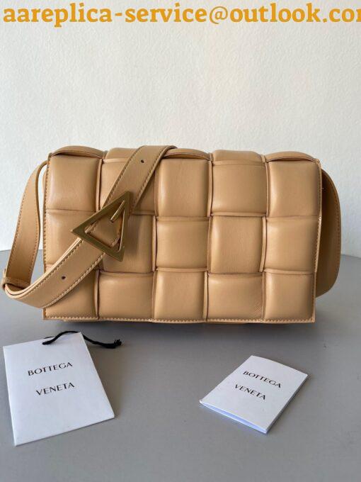 Replica Bottega Veneta Padded Cassette Bag In Almond Intrecciato Lambskin 4