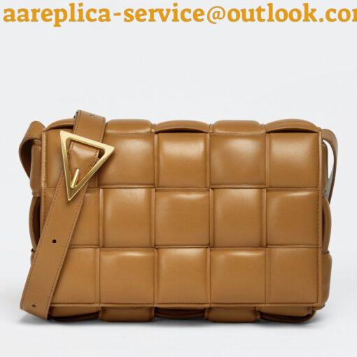 Replica Bottega Veneta Padded Cassette Bag In Caramel Intrecciato Lambskin 10