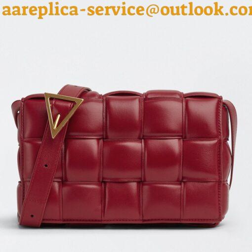 Replica Bottega Veneta Padded Cassette Bag In Dark Red Intrecciato Lambskin 3