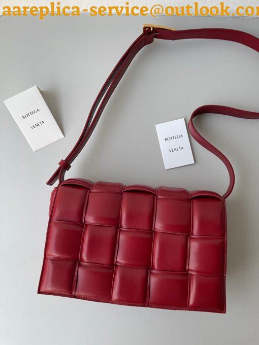 Replica Bottega Veneta Padded Cassette Bag In Dark Red Intrecciato Lambskin 10