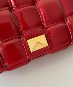 Replica Bottega Veneta Padded Cassette Bag In Red Intrecciato Deerskin 2