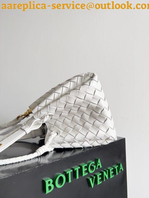 Replica Bottega Veneta Parachute Small Bag in White Intrecciato Lambskin 15