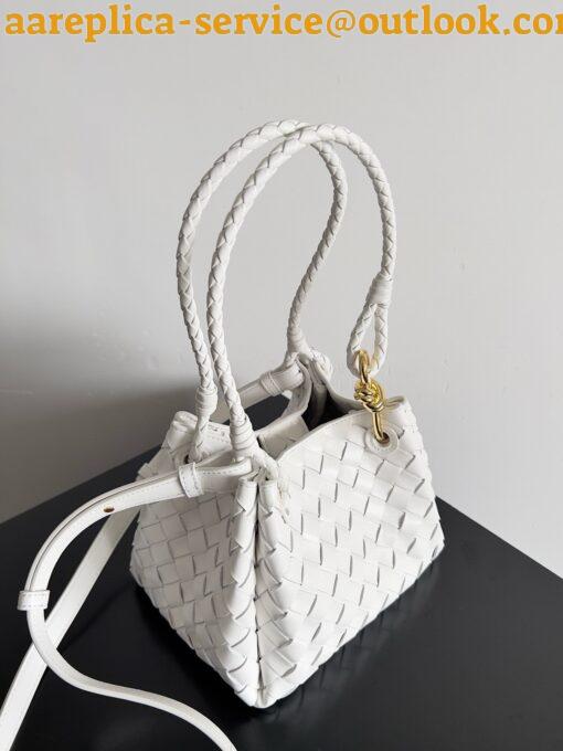 Replica Bottega Veneta Parachute Small Bag in White Intrecciato Lambskin 17