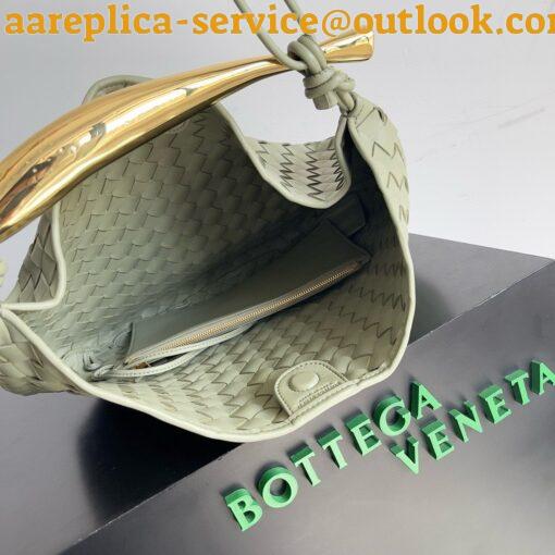 Replica Bottega Veneta Sardine Medium Bag in Travertine Intrecciato Lambskin 19