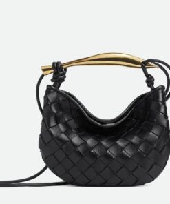 Replica Bottega Veneta Sardine Mini Bag In Black Intrecciato Lambskin