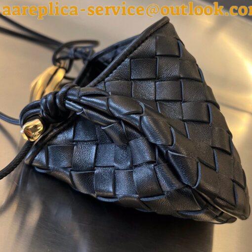 Replica Bottega Veneta Sardine Mini Bag In Black Intrecciato Lambskin 4