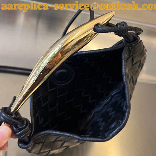 Replica Bottega Veneta Sardine Mini Bag In Black Intrecciato Lambskin 7