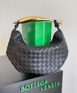 Replica Bottega Veneta Sardine Small Bag In Black Intrecciato Lambskin