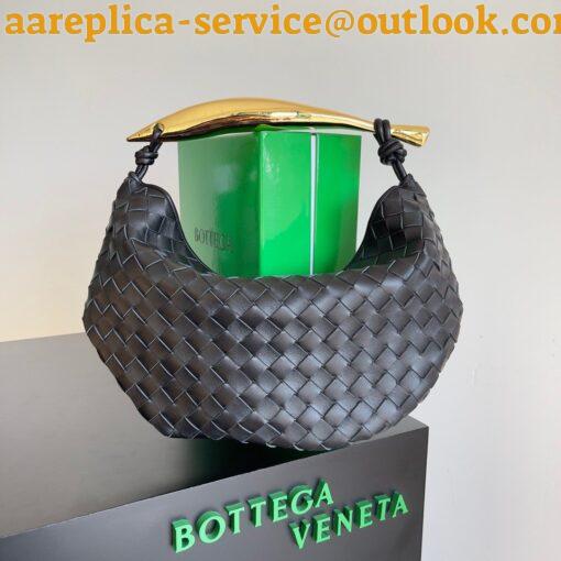 Replica Bottega Veneta Sardine Small Bag In Black Intrecciato Lambskin