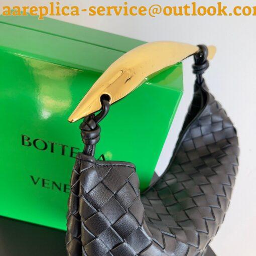 Replica Bottega Veneta Sardine Small Bag In Black Intrecciato Lambskin 6