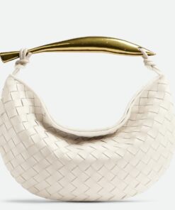 Replica Bottega Veneta Sardine Small Bag In White Intrecciato Lambskin