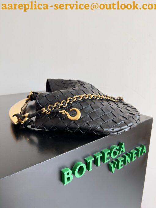 Replica Bottega Veneta Sardine Small Bag with Chain in Black Lambskin 3