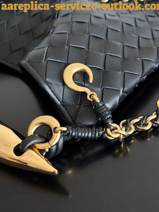 Replica Bottega Veneta Sardine Small Bag with Chain in Black Lambskin 11