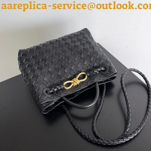 Replica Bottega Veneta Small Andiamo Bag In Black Intrecciato Lambskin 4