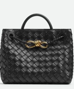 Replica Bottega Veneta Small Andiamo Bag In Black Intrecciato Lambskin