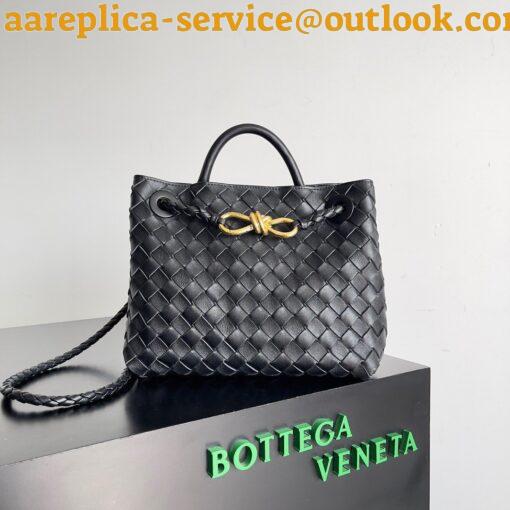 Replica Bottega Veneta Small Andiamo Bag In Black Intrecciato Lambskin 6