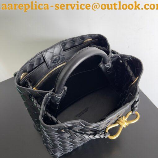 Replica Bottega Veneta Small Andiamo Bag In Black Intrecciato Lambskin 7