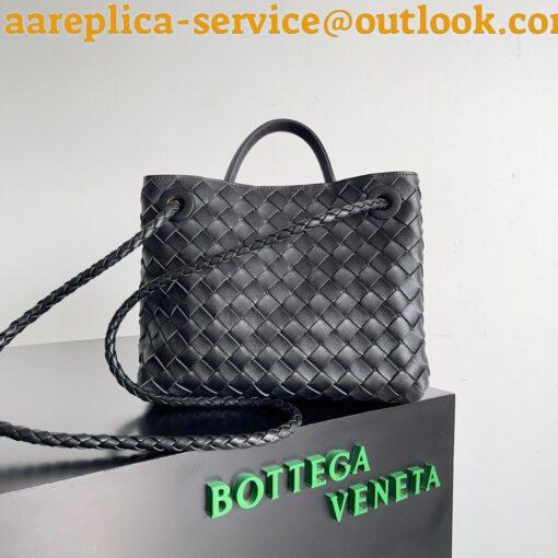 Replica Bottega Veneta Small Andiamo Bag In Black Intrecciato Lambskin 10