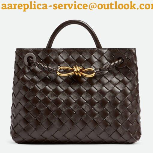 Replica Bottega Veneta Andiamo Small East/West Bag In Fondant Intrecciato Lambskin 13